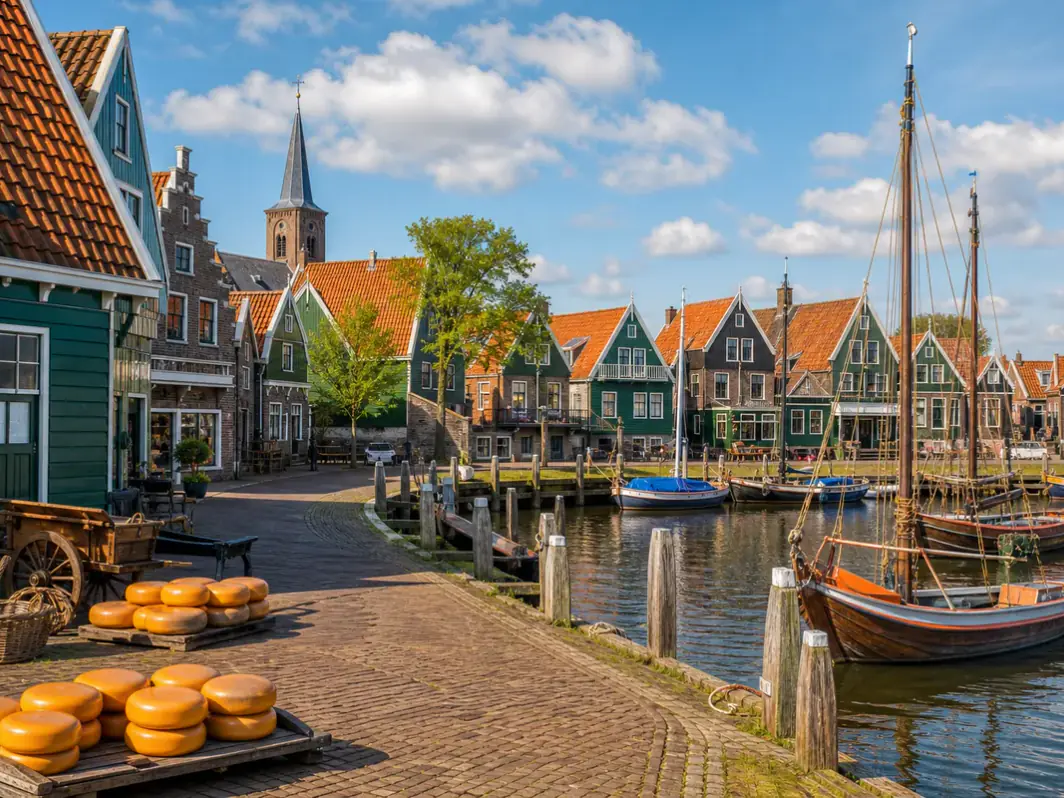 Traditional harbor village with Dutch houses